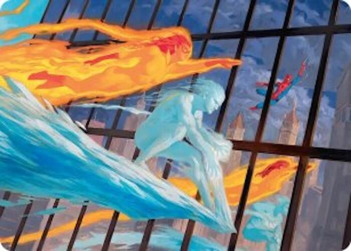 Image for Iceman and Firestar Art Card (45) [Art Series: Marvel Super Heroes] - Magic: The Gathering