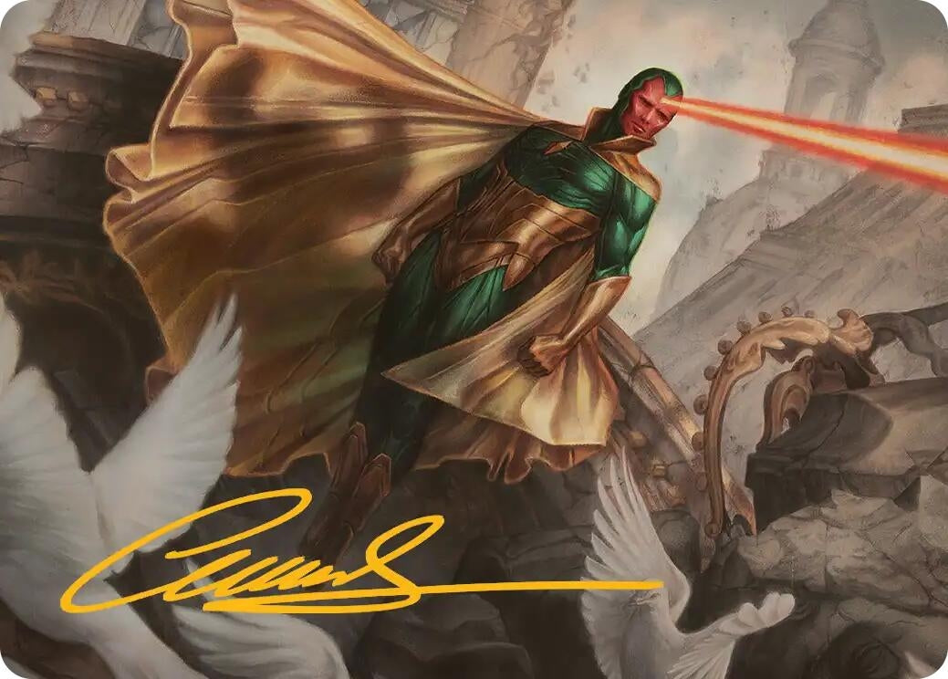 Image for The Vision Art Card (Gold-Stamped Signature) (15) [Art Series: Marvel Super Heroes] - Magic: The Gathering