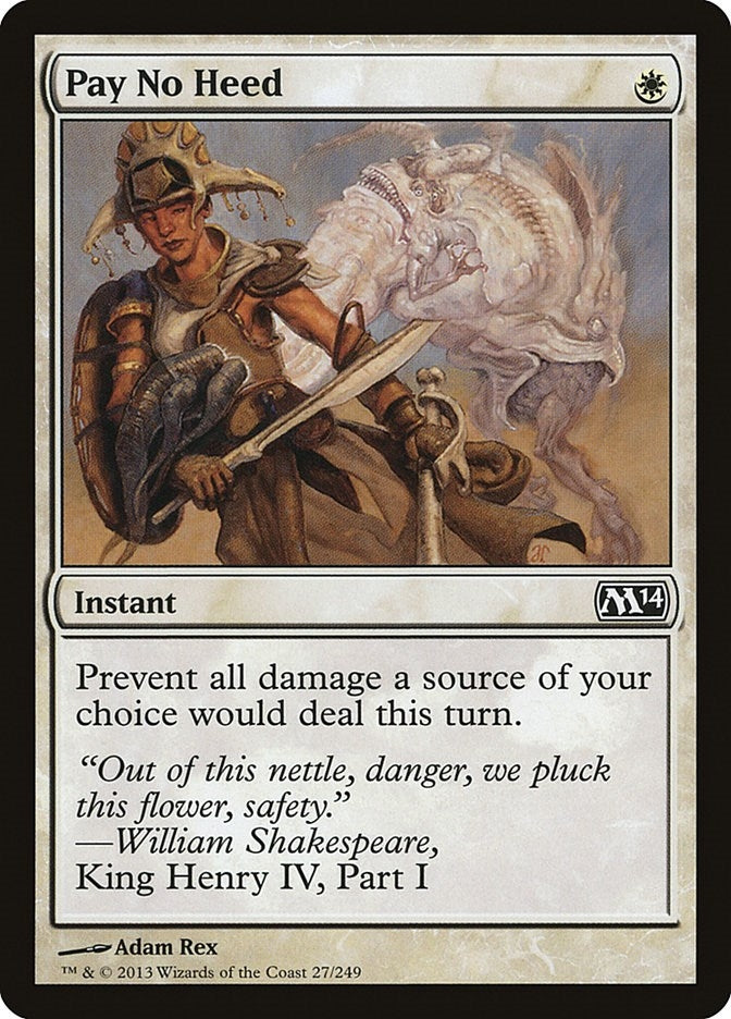 Image for Pay No Heed (27) [Magic 2014 (M14)] - Magic: The Gathering