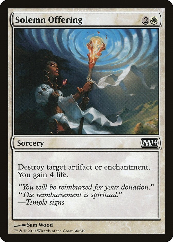 Image for Solemn Offering (36) [Magic 2014 (M14)] - Magic: The Gathering