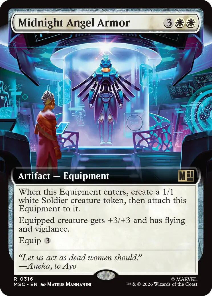 Image for Midnight Angel Armor (Extended Art) (316) [Commander: Marvel Super Heroes] - Magic: The Gathering