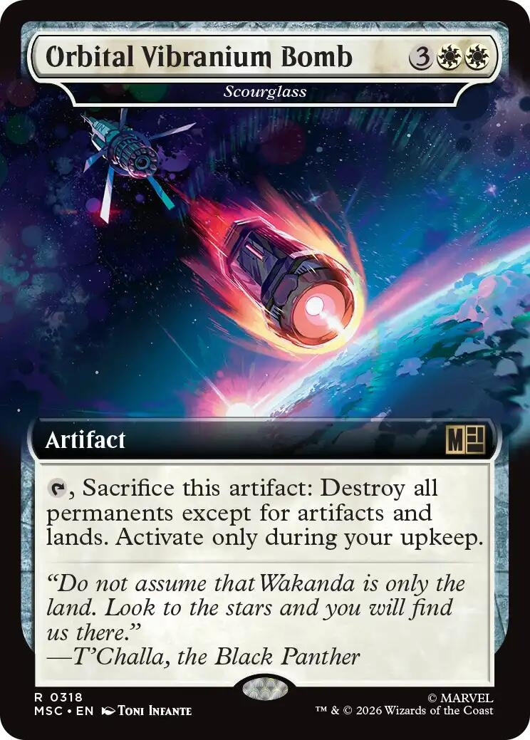 Image for Orbital Vibranium Bomb - Scourglass (Extended Art) (318) [Commander: Marvel Super Heroes] - Magic: The Gathering