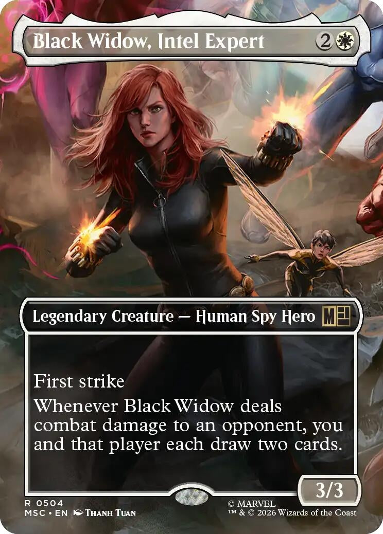 Image for Black Widow, Intel Expert (Borderless) (504) [Commander: Marvel Super Heroes] - Magic: The Gathering
