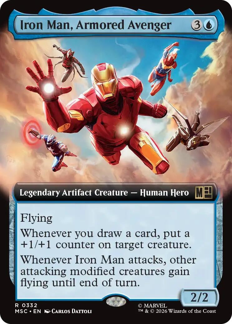 Image for Iron Man, Armored Avenger (Extended Art) (332) [Commander: Marvel Super Heroes] - Magic: The Gathering