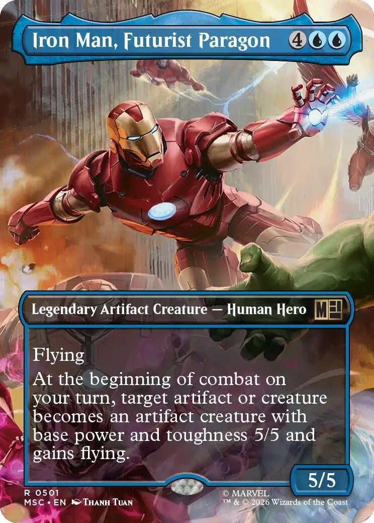 Image for Iron Man, Futurist Paragon (Borderless) (501) [Commander: Marvel Super Heroes] - Magic: The Gathering