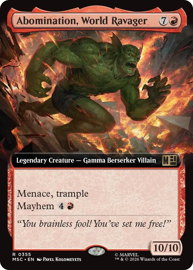 Image for Abomination, World Ravager (Extended Art) (355) [Commander: Marvel Super Heroes] - Magic: The Gathering