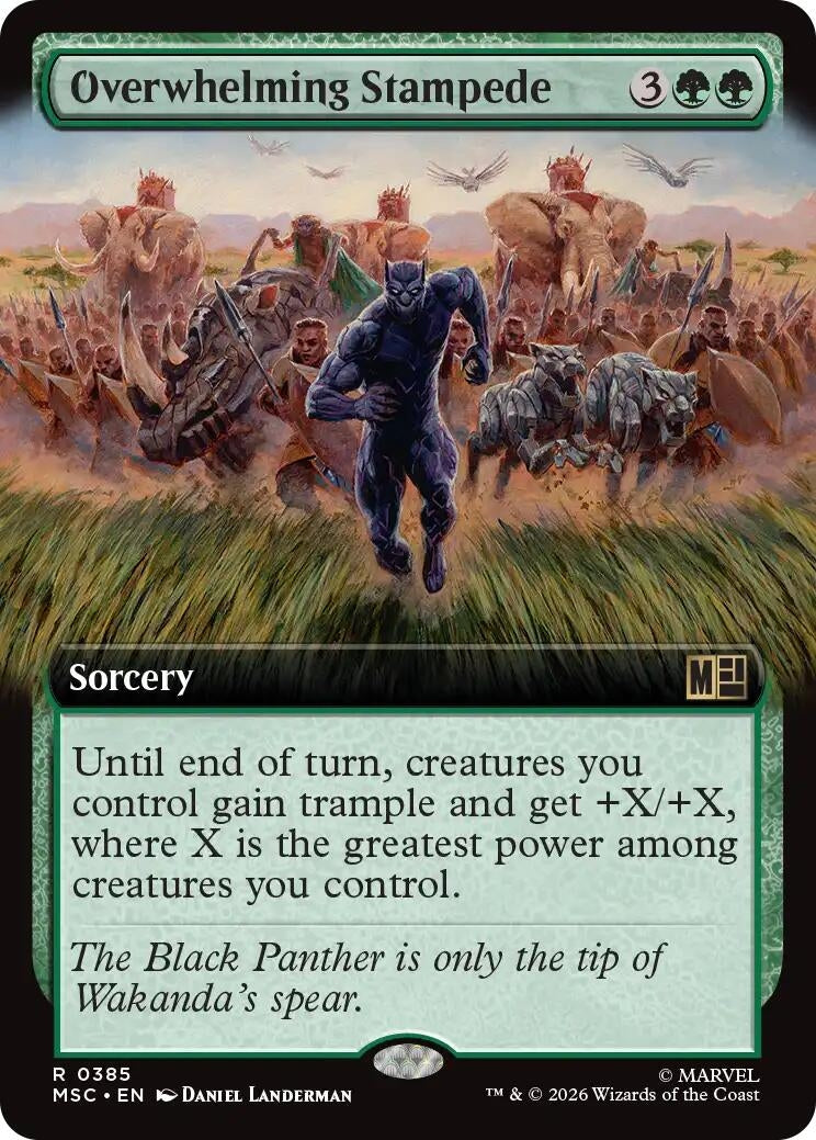 Image for Overwhelming Stampede (Extended Art) (385) [Commander: Marvel Super Heroes] - Magic: The Gathering