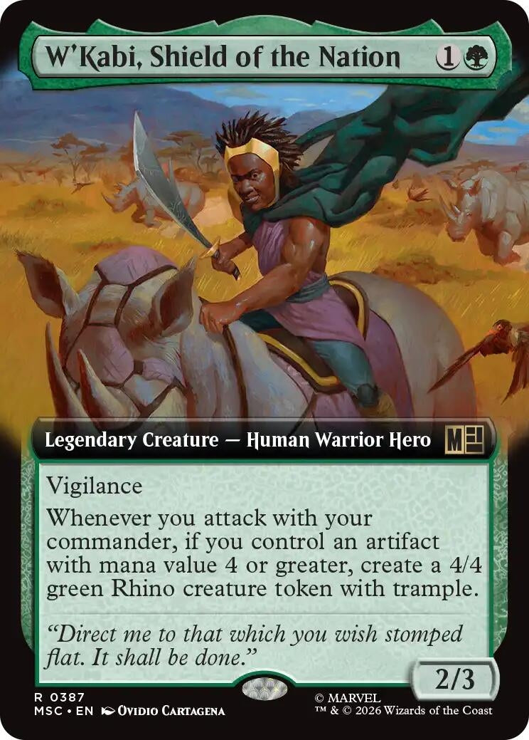 Image for W'Kabi, Shield of the Nation (Extended Art) (387) [Commander: Marvel Super Heroes] - Magic: The Gathering