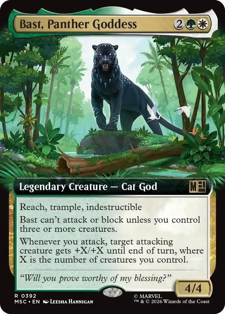 Image for Bast, Panther Goddess (Extended Art) (392) [Commander: Marvel Super Heroes] - Magic: The Gathering