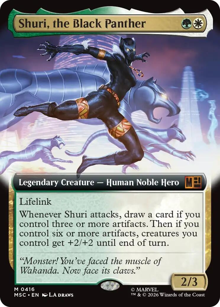 Image for Shuri, the Black Panther (Extended Art) (416) [Commander: Marvel Super Heroes] - Magic: The Gathering