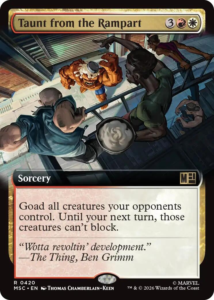 Image for Taunt from the Rampart (Extended Art) (420) [Commander: Marvel Super Heroes] - Magic: The Gathering