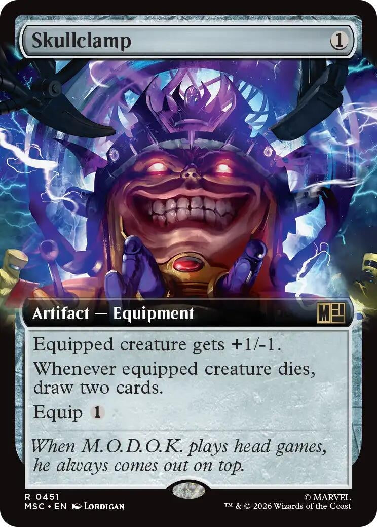 Image for Skullclamp (Extended Art) (451) [Commander: Marvel Super Heroes] - Magic: The Gathering
