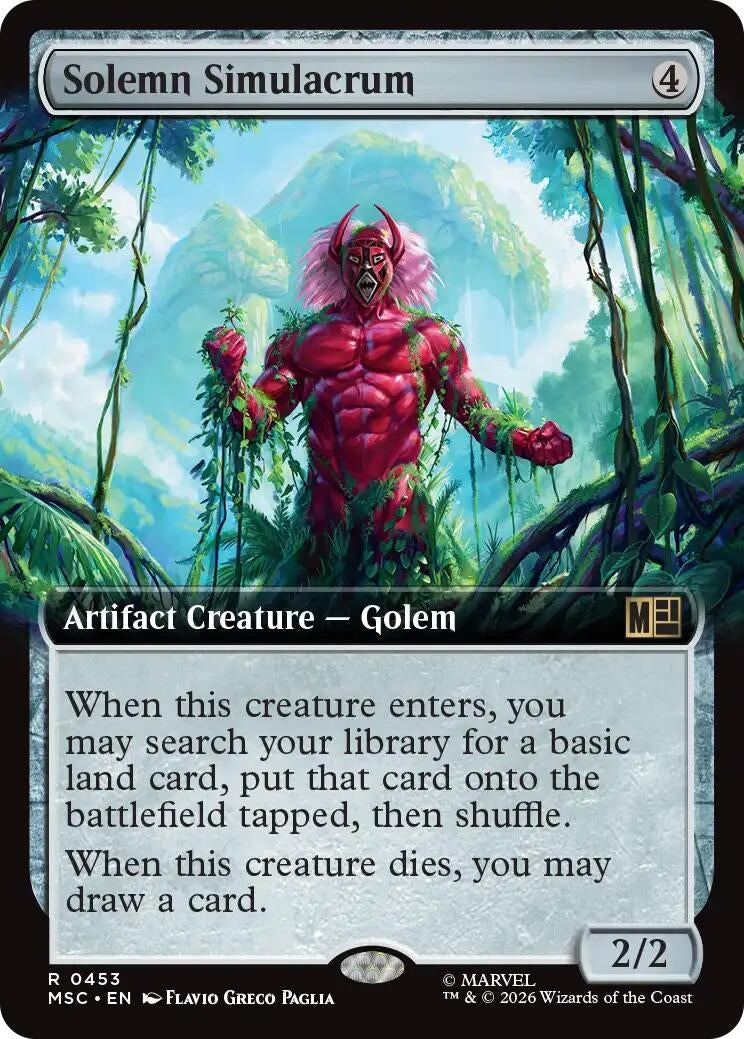 Image for Solemn Simulacrum (Extended Art) (453) [Commander: Marvel Super Heroes] - Magic: The Gathering