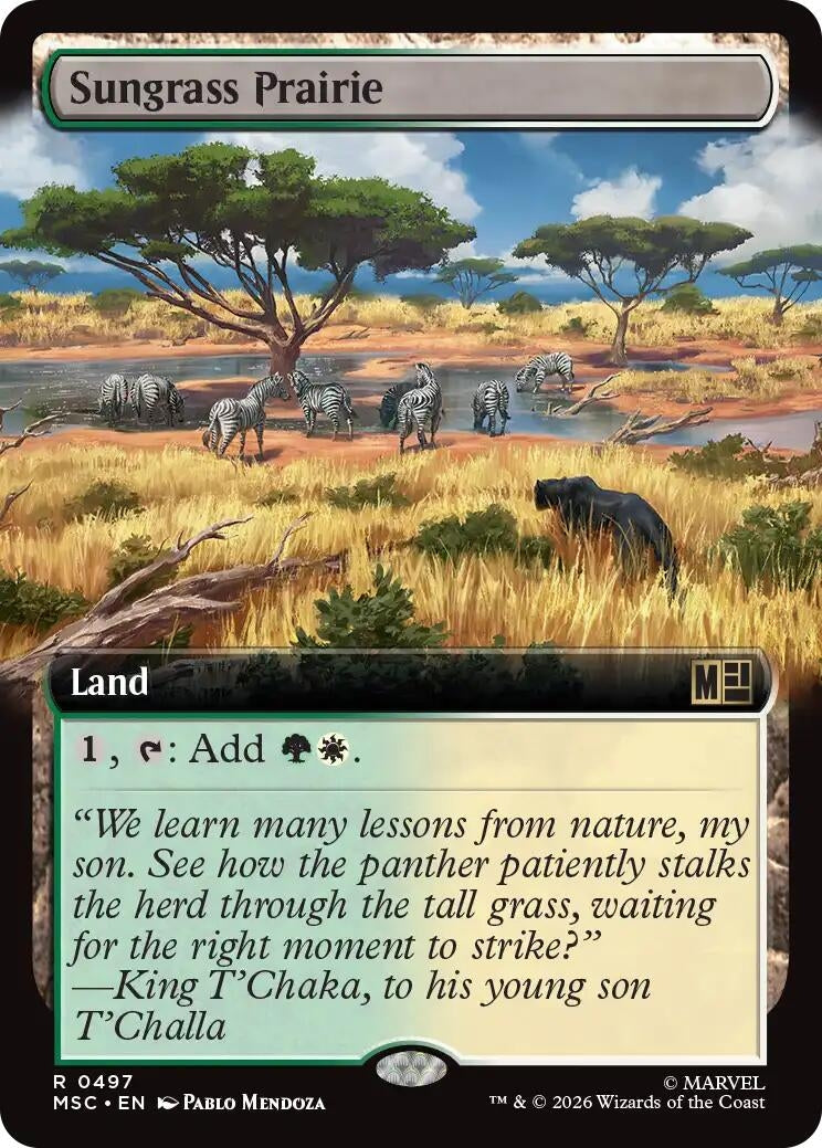 Image for Sungrass Prairie (Extended Art) (497) [Commander: Marvel Super Heroes] - Magic: The Gathering