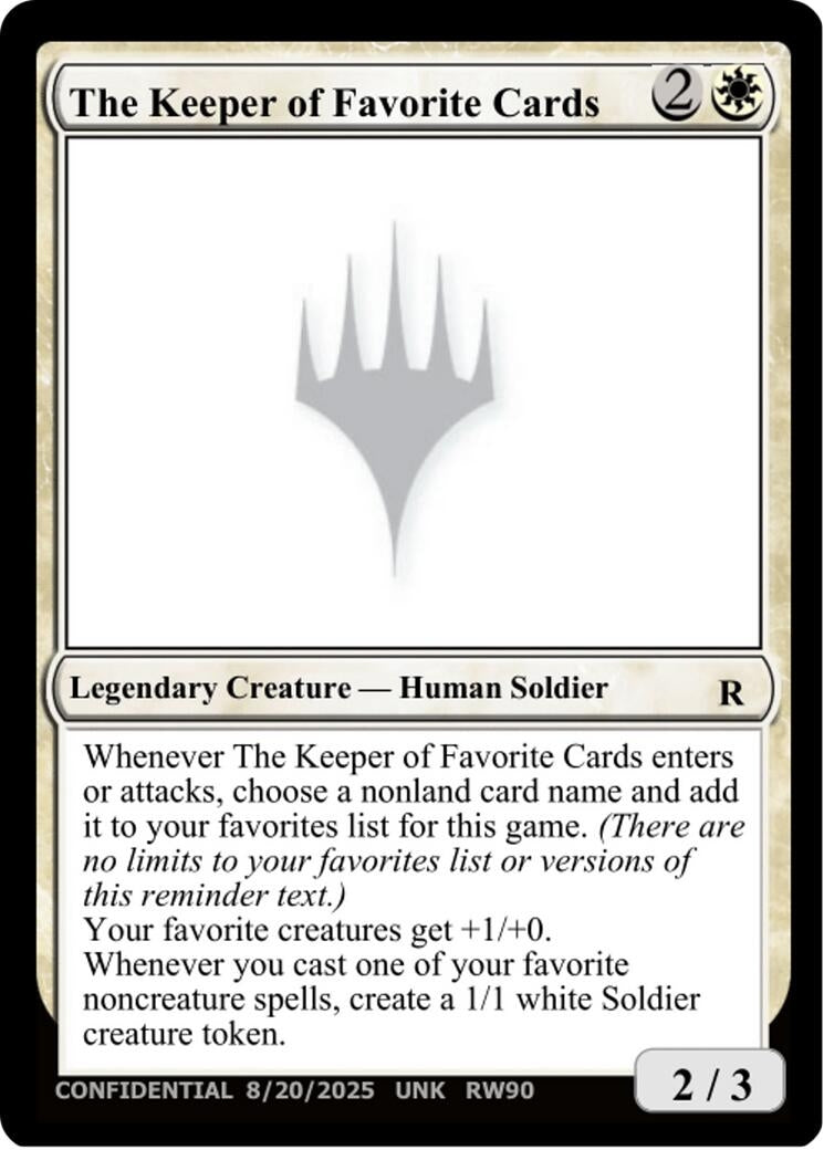 Image for The Keeper of Favorite Cards (8/20/2025) [Un-Known Event Playtest Cards] - Magic: The Gathering
