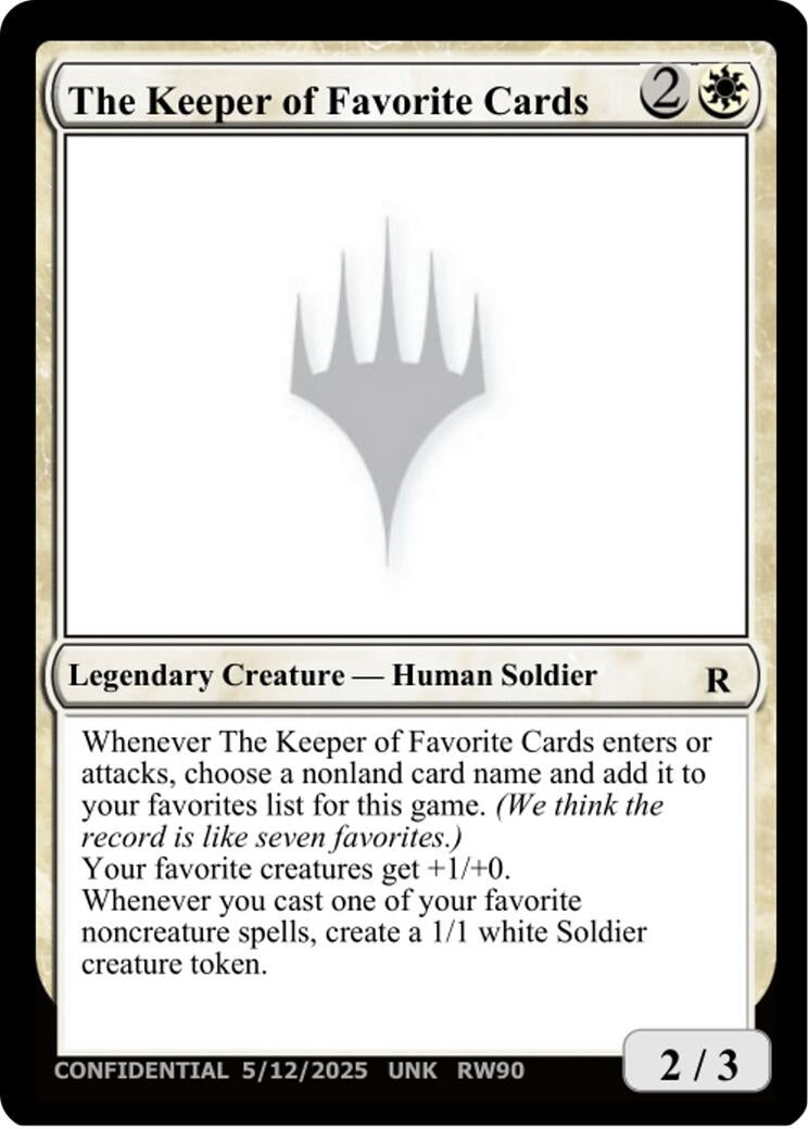Image for The Keeper of Favorite Cards (5/12/2025) [Un-Known Event Playtest Cards] - Magic: The Gathering
