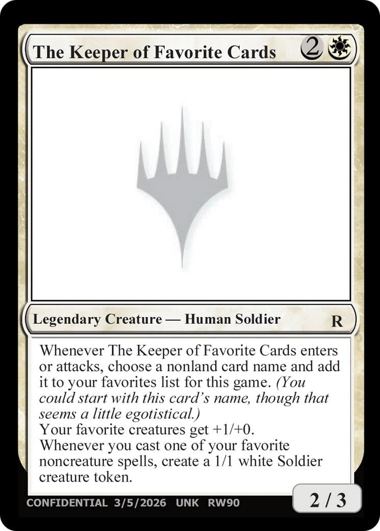 Image for The Keeper of Favorite Cards (3/5/2026) [Un-Known Event Playtest Cards] - Magic: The Gathering