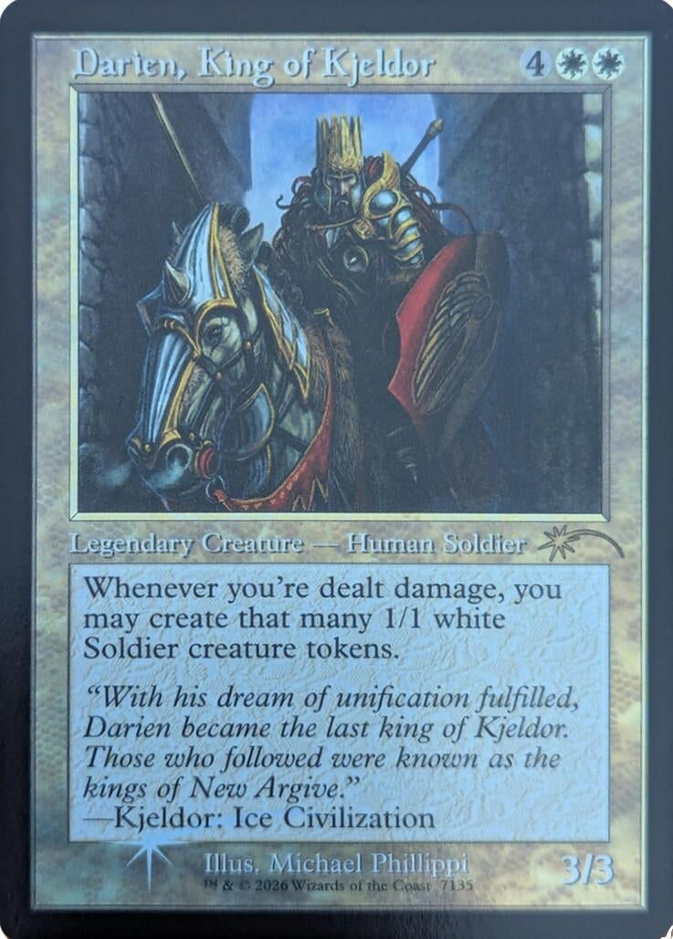 Image for Darien, King of Kjeldor (Retro Frame) (7135) [Secret Lair Drop Series] - Magic: The Gathering