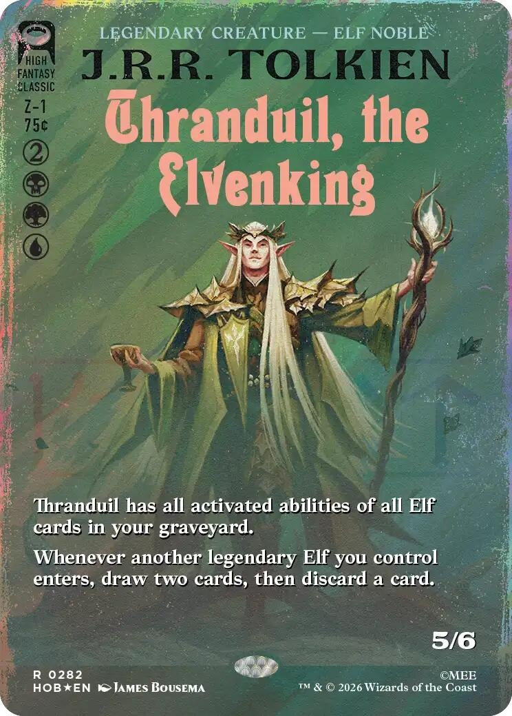 Image for Thranduil, the Elvenking (Borderless) (Surge Foil) (282) [The Hobbit] (HOB) - Magic: The Gathering