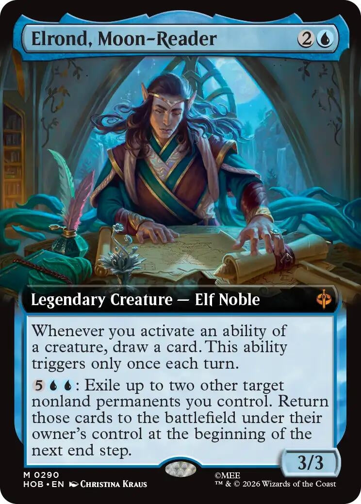Image for Elrond, Moon-Reader (Extended Art) (290) [The Hobbit] (HOB) - Magic: The Gathering