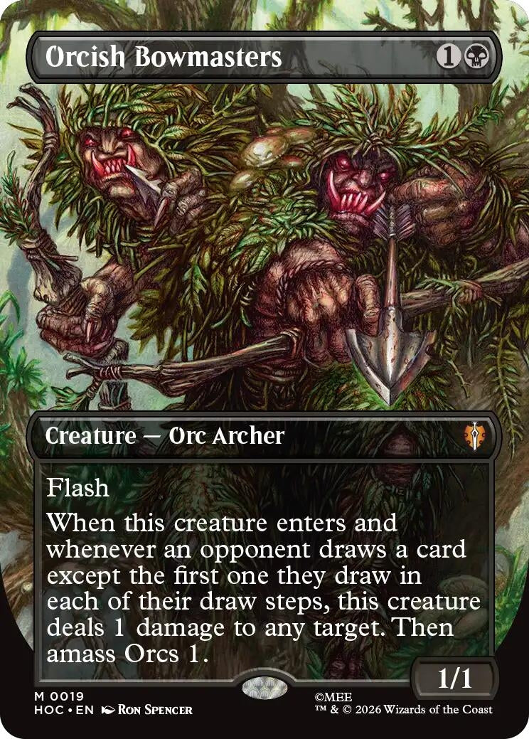 Image for Orcish Bowmasters (Borderless) (19) [The Hobbit: Eternal-Legal] (HOC) - Magic: The Gathering
