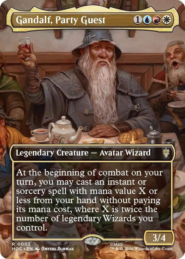 Image for Gandalf, Party Guest (Borderless) (2) [The Hobbit: Eternal-Legal] (HOC) - Magic: The Gathering