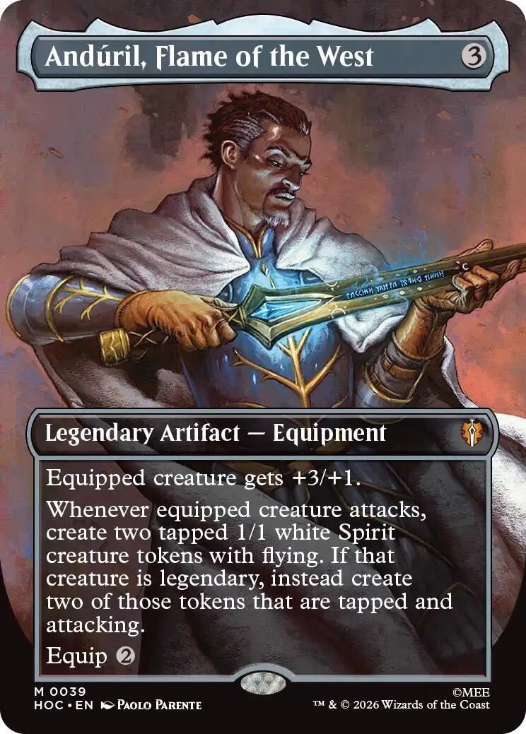 Image for Anduril, Flame of the West (Borderless) (39) [The Hobbit: Eternal-Legal] (HOC) - Magic: The Gathering