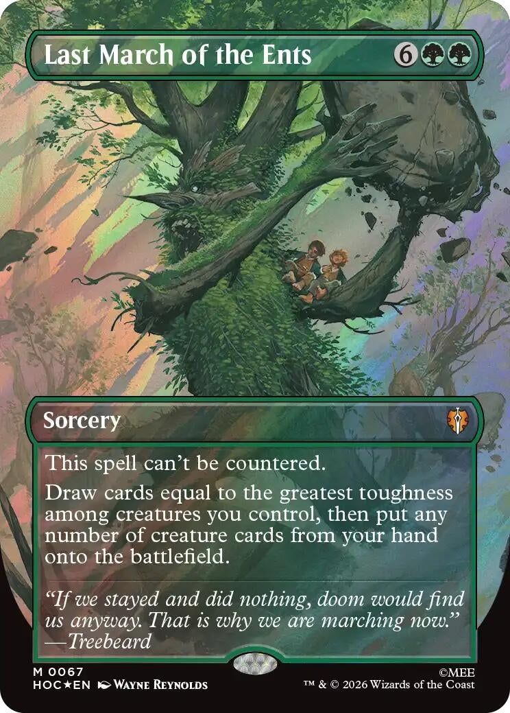Image for Last March of the Ents (Borderless) (Surge Foil) (67) [The Hobbit: Eternal-Legal] (HOC) - Magic: The Gathering