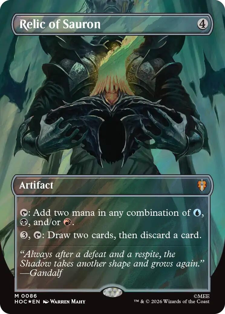 Image for Relic of Sauron (Borderless) (Surge Foil) (86) [The Hobbit: Eternal-Legal] (HOC) - Magic: The Gathering