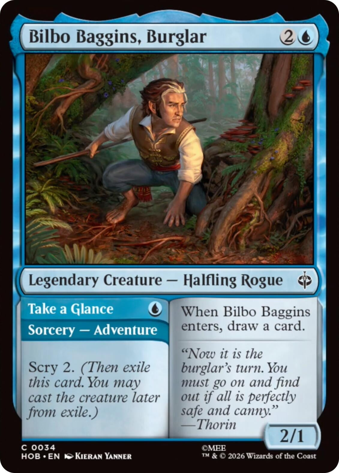 Image for Bilbo Baggins, Burglar (34) [The Hobbit] (HOB) - Magic: The Gathering