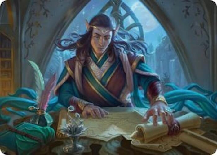 Image for Elrond, Moon-Reader Art Card (9) [Art Series: The Hobbit] (ASHOB) - Magic: The Gathering