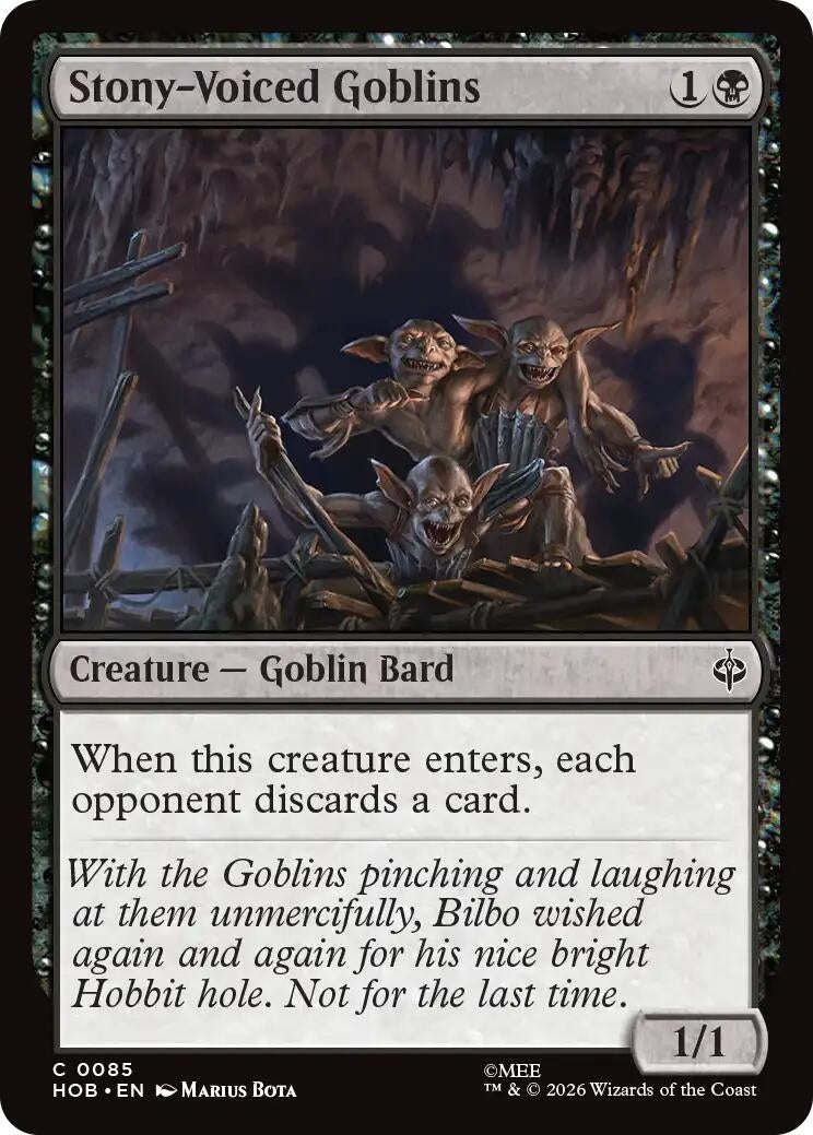 Image for Stony-Voiced Goblins (85) [The Hobbit] (HOB) - Magic: The Gathering