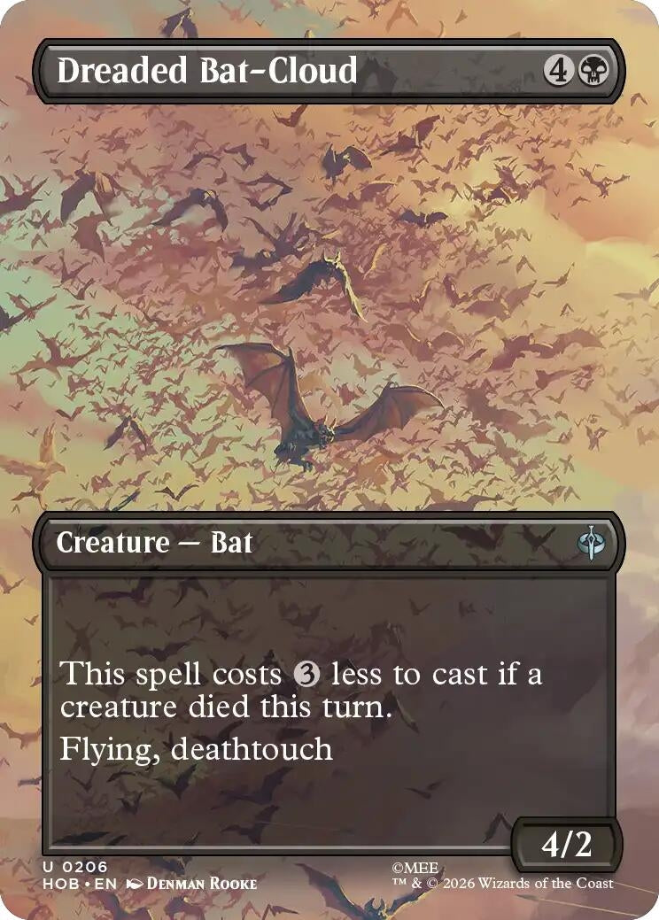 Image for Dreaded Bat-Cloud (Borderless) (206) [The Hobbit] (HOB) - Magic: The Gathering