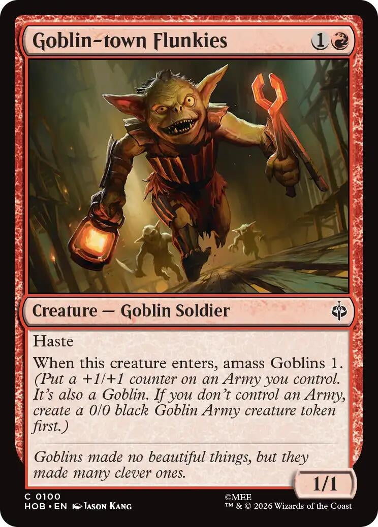 Image for Goblin-town Flunkies (100) [The Hobbit] (HOB) - Magic: The Gathering