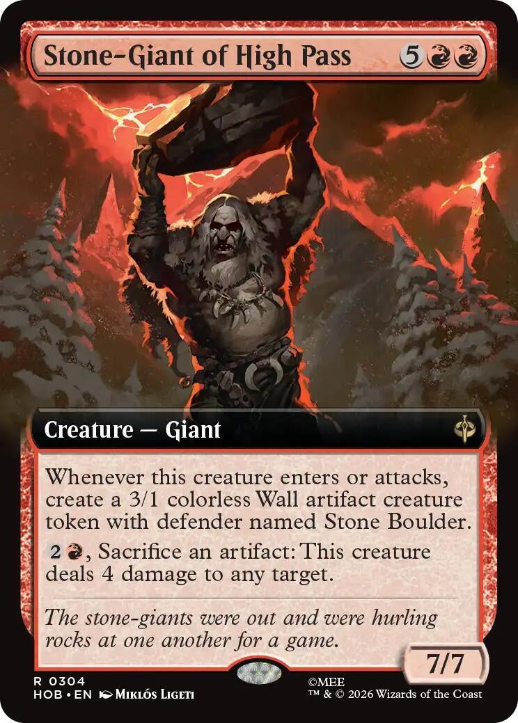 Image for Stone-Giant of High Pass (Extended Art) (304) [The Hobbit] (HOB) - Magic: The Gathering