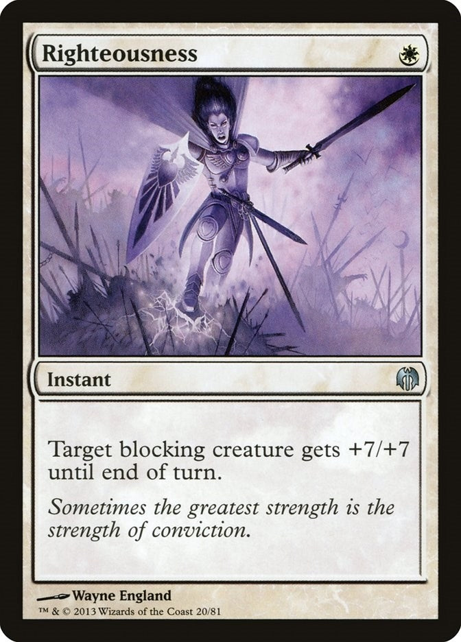 Image for Righteousness (20) [Heroes vs. Monsters] - Magic: The Gathering