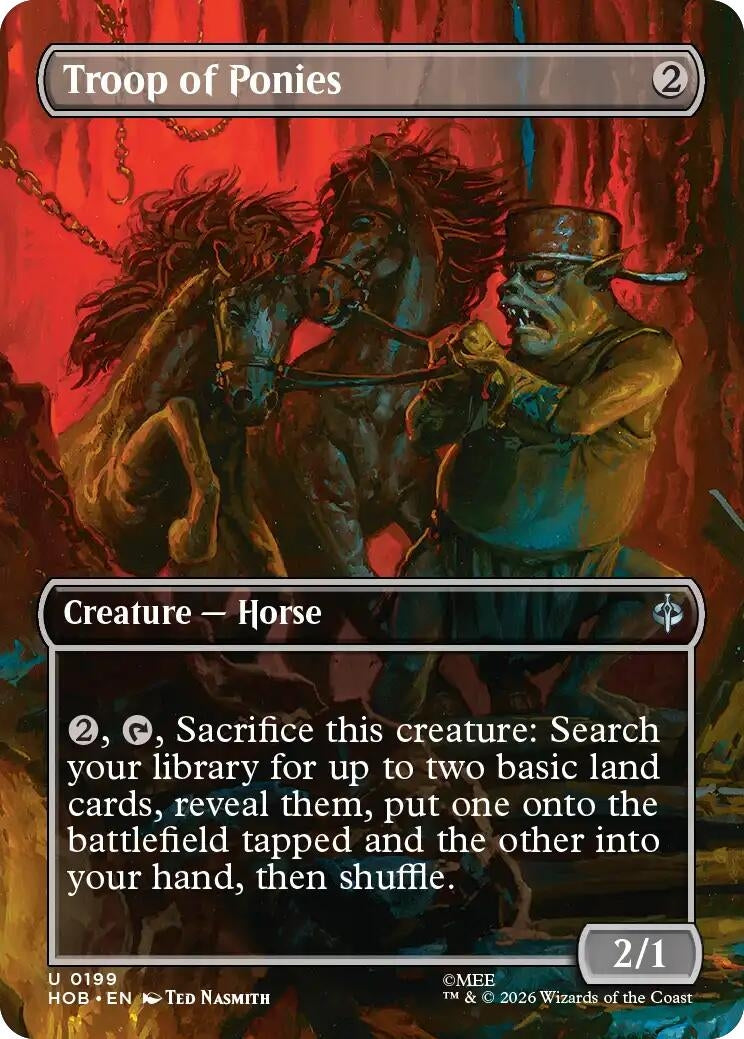 Image for Troop of Ponies (Borderless) (199) [The Hobbit] (HOB) - Magic: The Gathering