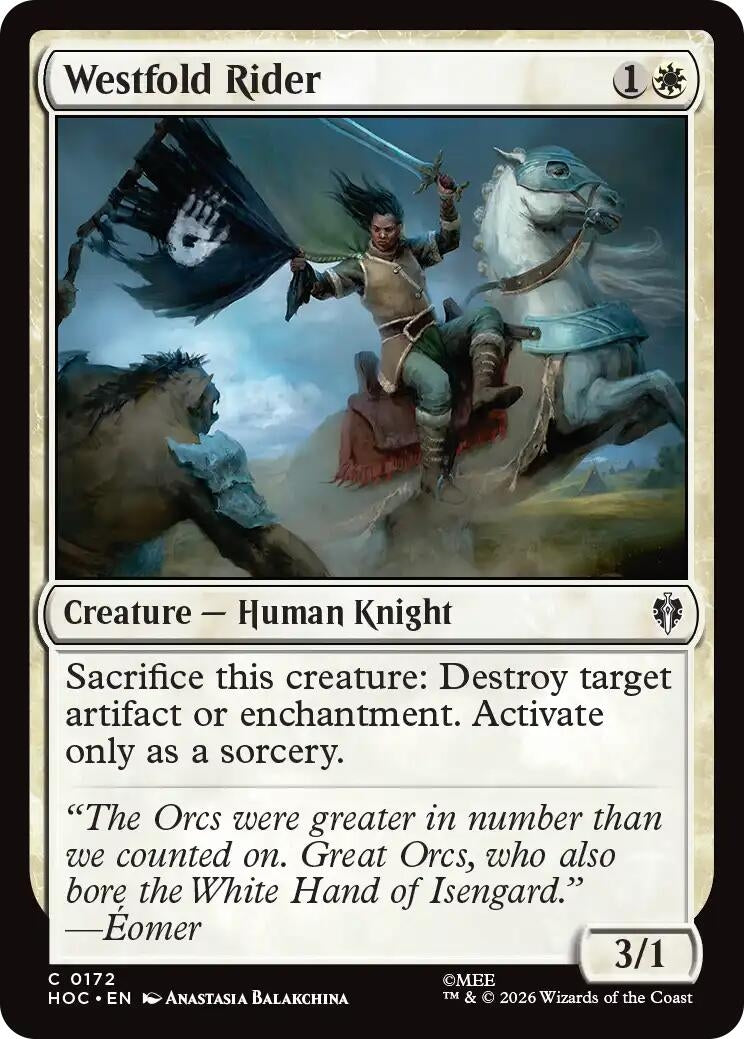 Image for Westfold Rider (172) [The Hobbit: Eternal-Legal] (HOC) - Magic: The Gathering
