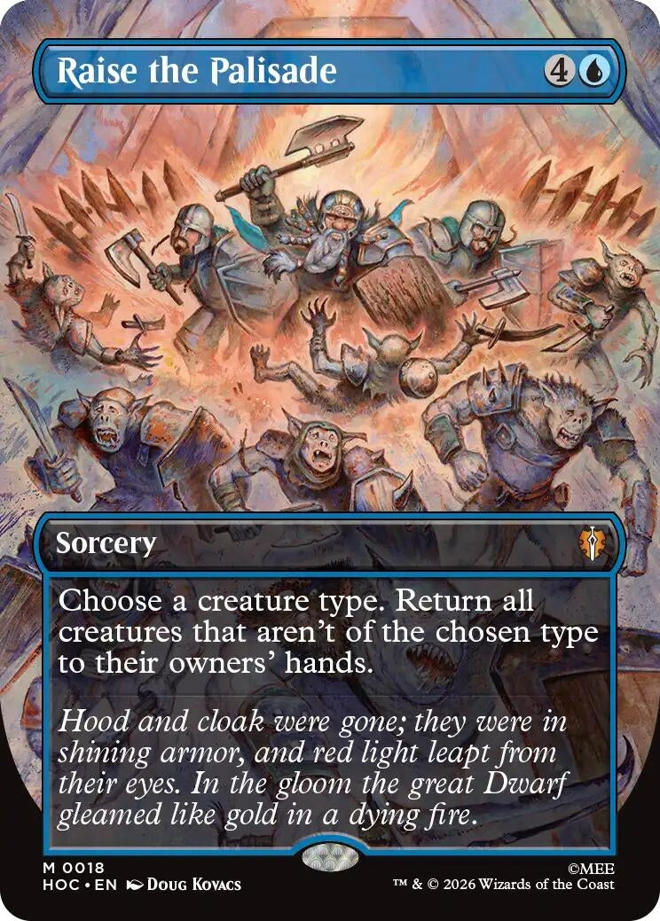 Image for Raise the Palisade (Borderless) (18) [The Hobbit: Eternal-Legal] (HOC) - Magic: The Gathering