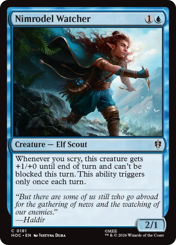 Image for Nimrodel Watcher (181) [The Hobbit: Eternal-Legal] (HOC) - Magic: The Gathering