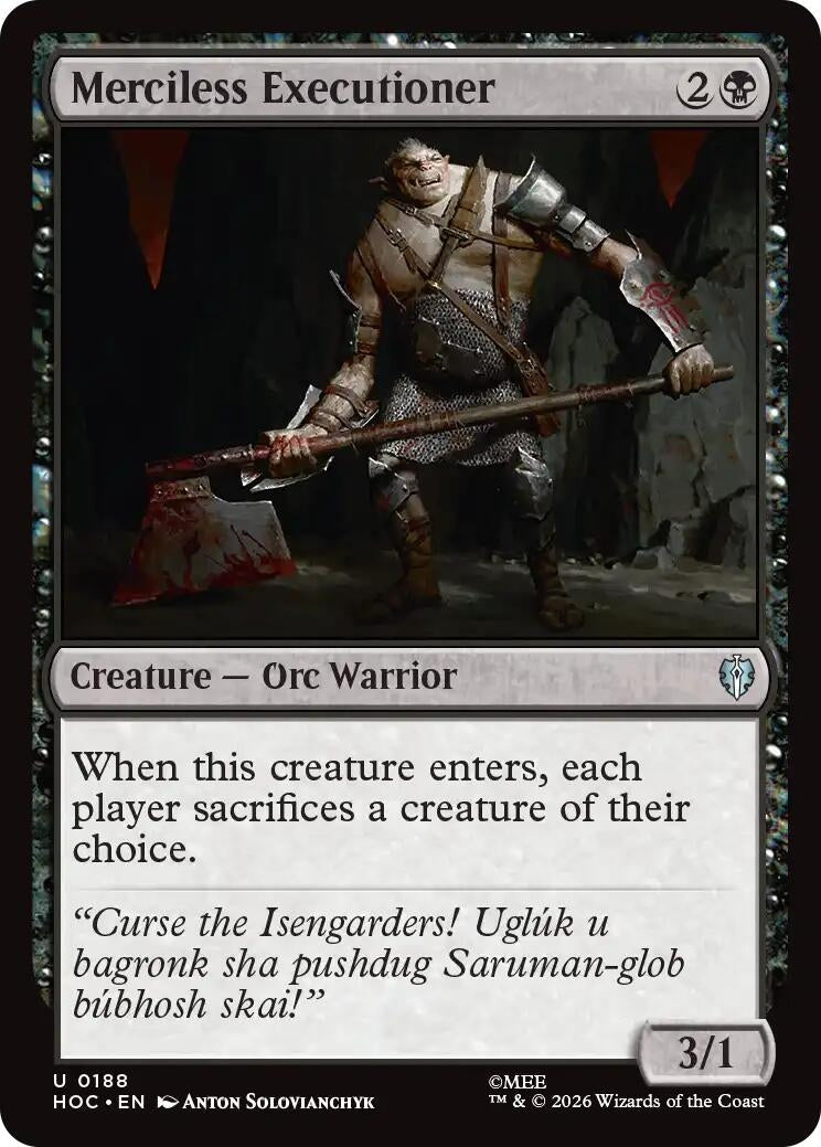 Image for Merciless Executioner (188) [The Hobbit: Eternal-Legal] (HOC) - Magic: The Gathering