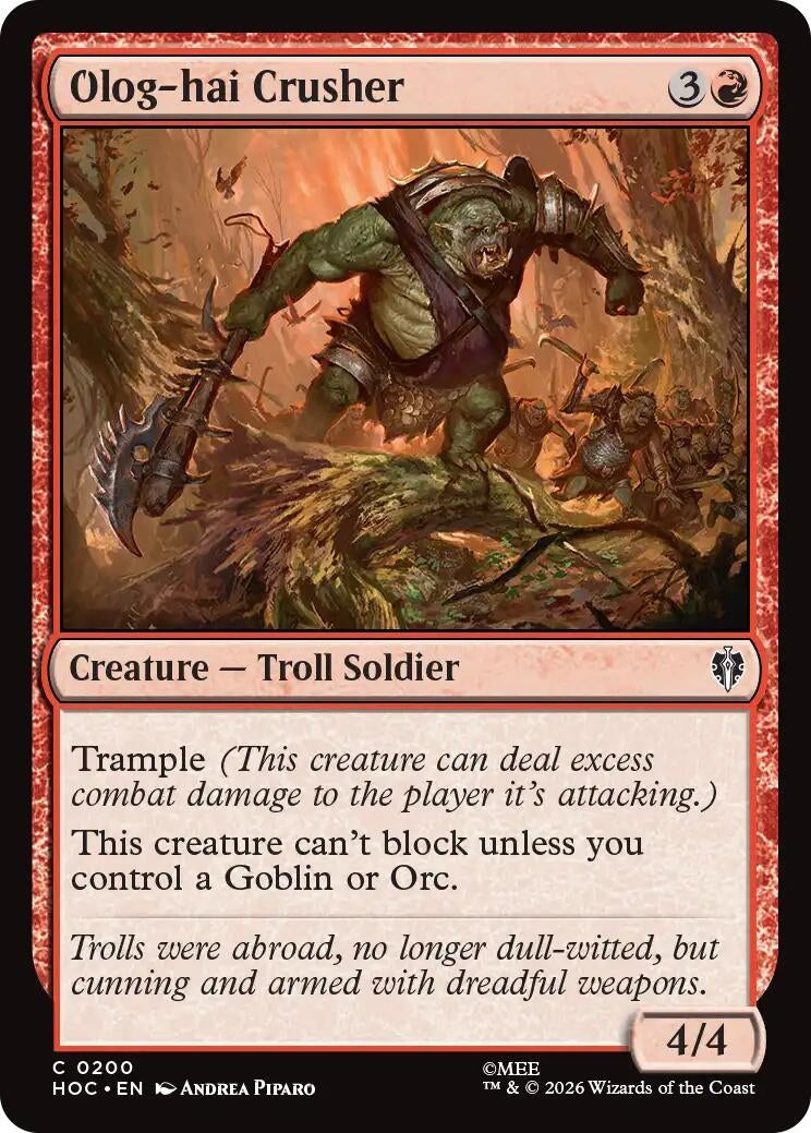 Image for Olog-hai Crusher (200) [The Hobbit: Eternal-Legal] (HOC) - Magic: The Gathering