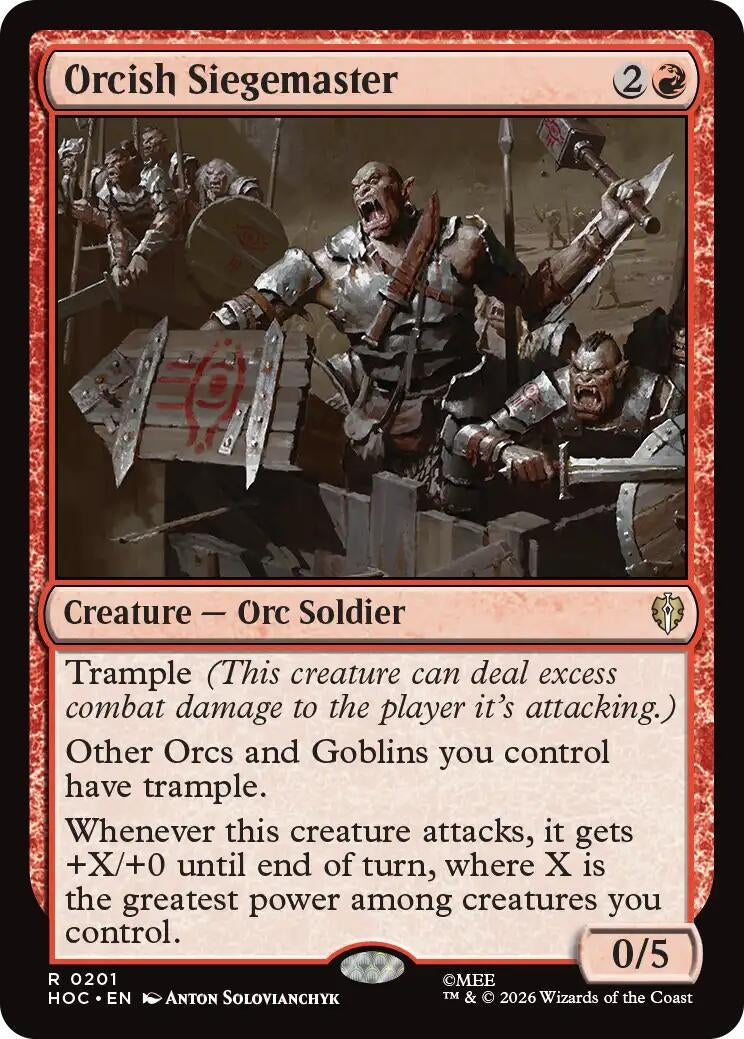 Image for Orcish Siegemaster (201) [The Hobbit: Eternal-Legal] (HOC) - Magic: The Gathering