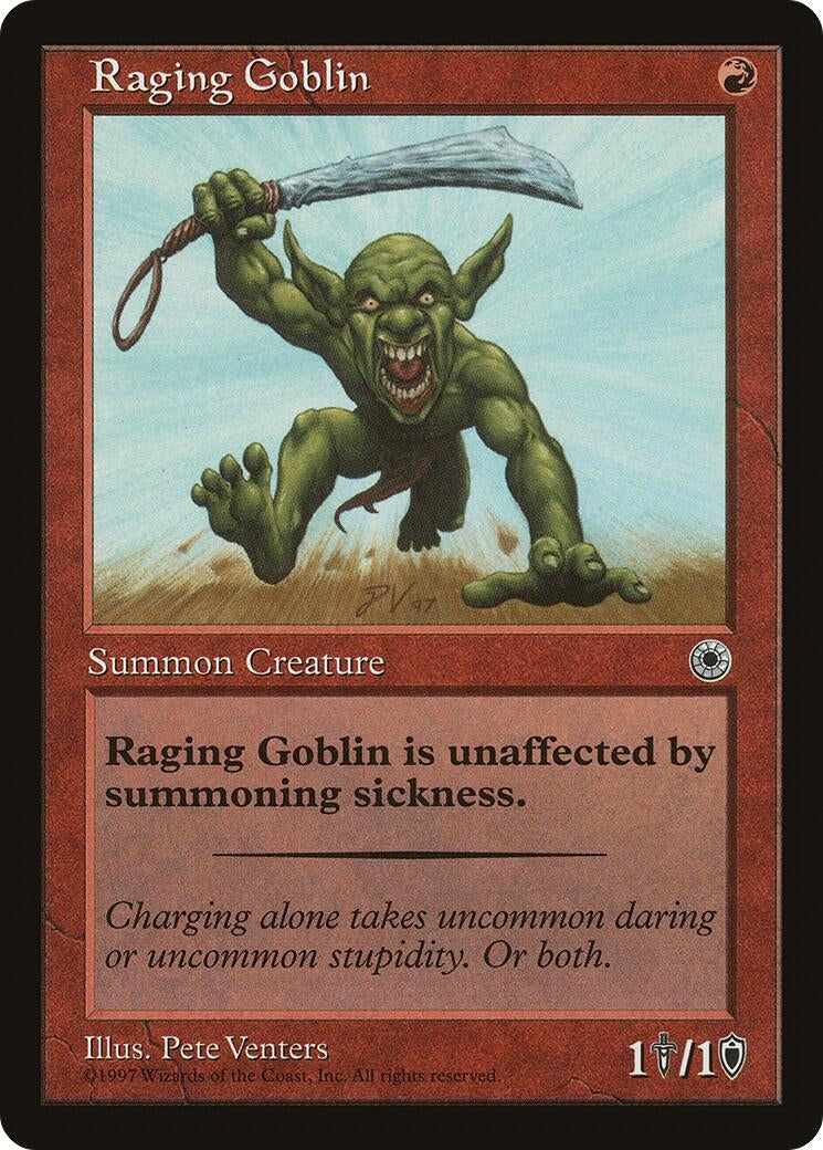 Image for Raging Goblin (Flavor Text) [Portal] - Magic: The Gathering