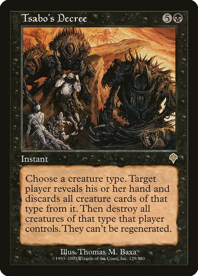 Image for Tsabo's Decree (129) [Invasion] - Magic: The Gathering