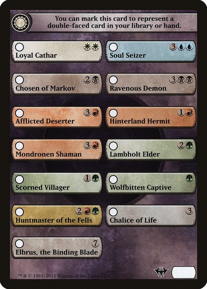 Image for Checklist Card - Dark Ascension [Dark Ascension] - Magic: The Gathering