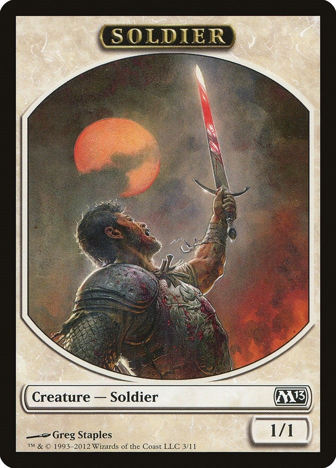 Image for Soldier Token (3) [Magic 2013 (M13)] - Magic: The Gathering
