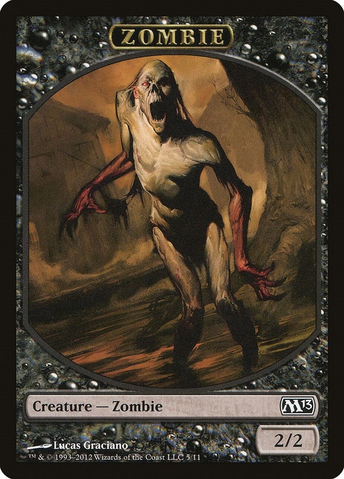 Zombie Token (5) [Magic 2013 (M13) Tokens]