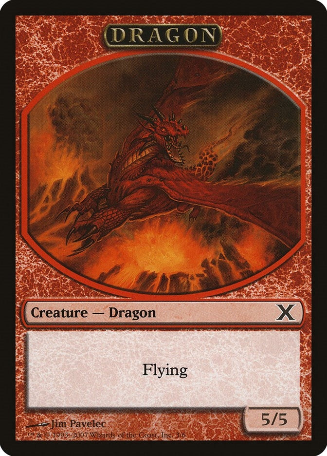 Image for Dragon Token (3) [10th Edition] - Magic: The Gathering