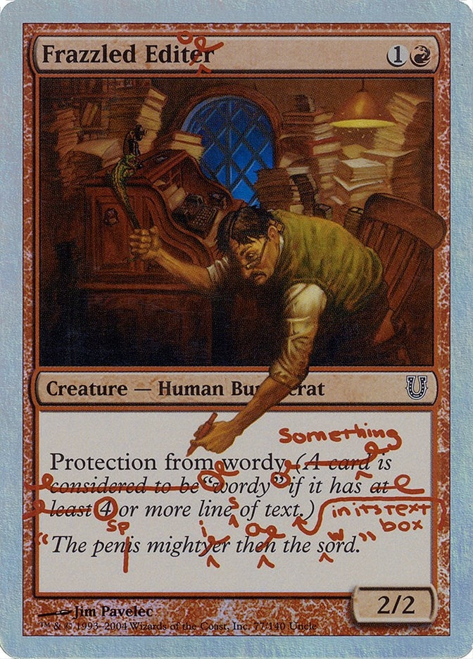 Image for Frazzled Editor (Alternate Foil) (77) [Unhinged] - Magic: The Gathering